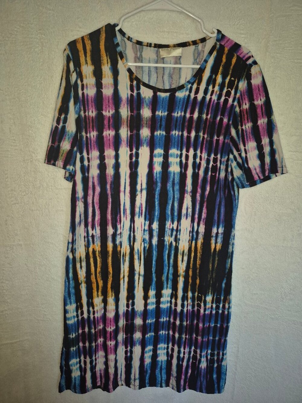 Bobbie Brooks Tie Dye Midi Dress Sz L Beach Summer Resortwear Casual BOHO Comfy